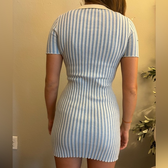 Blue knit sweater dress - Picture 2 of 2